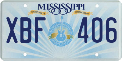 MS license plate XBF406