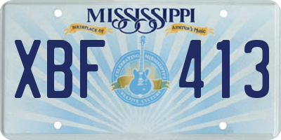 MS license plate XBF413