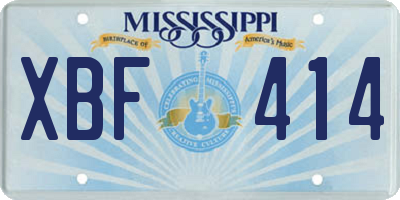 MS license plate XBF414