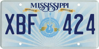 MS license plate XBF424