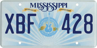 MS license plate XBF428