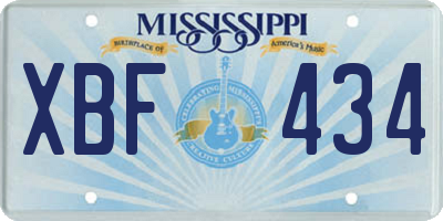 MS license plate XBF434