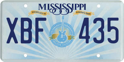 MS license plate XBF435