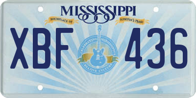 MS license plate XBF436