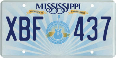 MS license plate XBF437