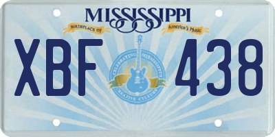 MS license plate XBF438