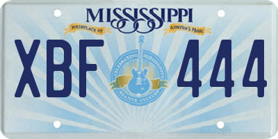 MS license plate XBF444