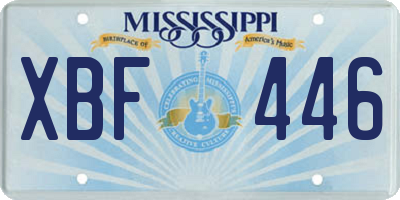 MS license plate XBF446
