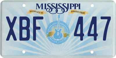 MS license plate XBF447