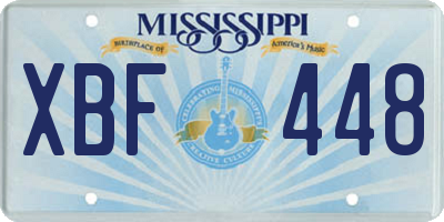 MS license plate XBF448