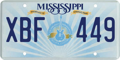 MS license plate XBF449
