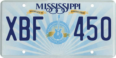 MS license plate XBF450