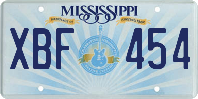MS license plate XBF454