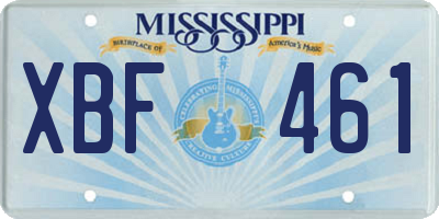 MS license plate XBF461