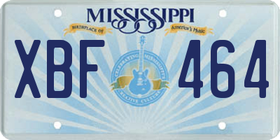 MS license plate XBF464