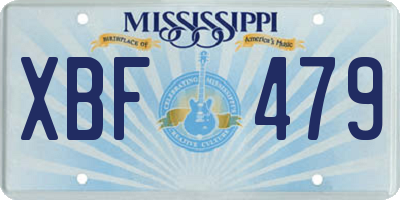 MS license plate XBF479