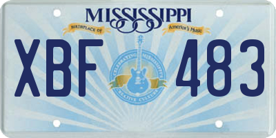 MS license plate XBF483