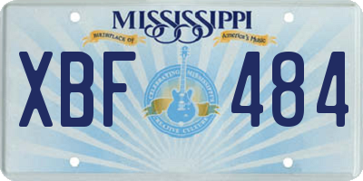 MS license plate XBF484