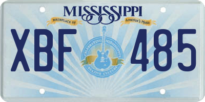 MS license plate XBF485