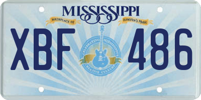 MS license plate XBF486