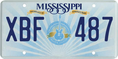 MS license plate XBF487