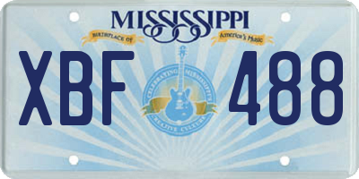 MS license plate XBF488