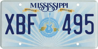 MS license plate XBF495