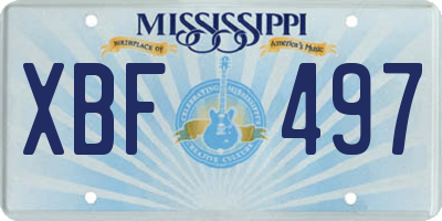 MS license plate XBF497