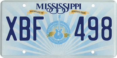 MS license plate XBF498
