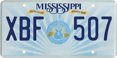 MS license plate XBF507
