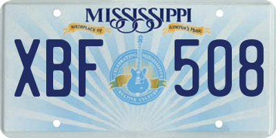 MS license plate XBF508