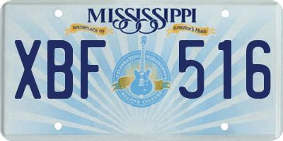 MS license plate XBF516