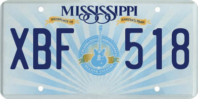 MS license plate XBF518