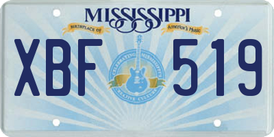 MS license plate XBF519