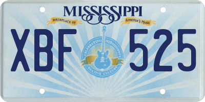 MS license plate XBF525