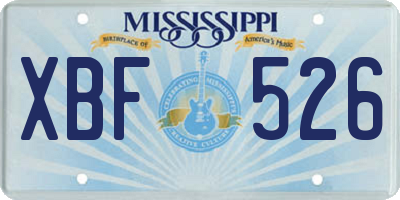 MS license plate XBF526
