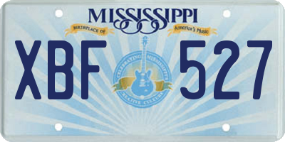 MS license plate XBF527
