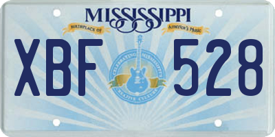 MS license plate XBF528