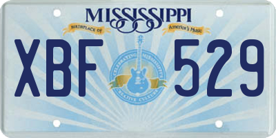 MS license plate XBF529