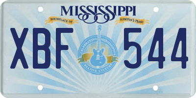 MS license plate XBF544