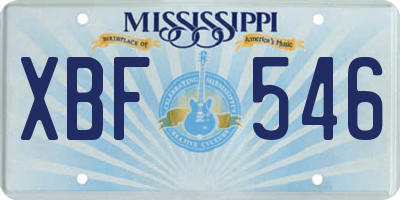 MS license plate XBF546