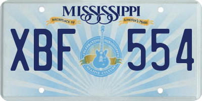 MS license plate XBF554