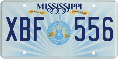 MS license plate XBF556