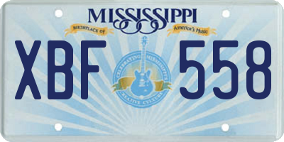 MS license plate XBF558