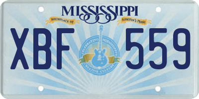 MS license plate XBF559