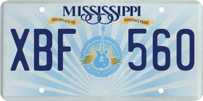 MS license plate XBF560