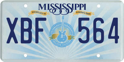 MS license plate XBF564