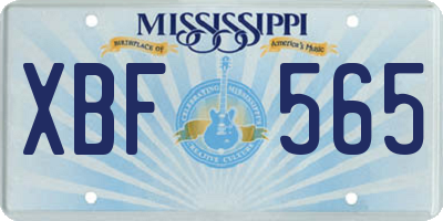 MS license plate XBF565