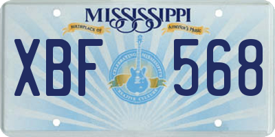 MS license plate XBF568