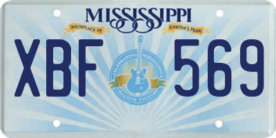 MS license plate XBF569